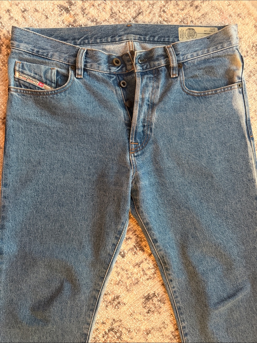 Diesel Men's Blue Denim Jeans - Classic Button-Fly